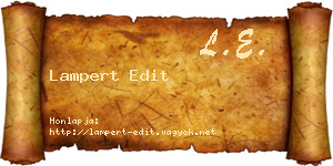 Lampert Edit névjegykártya